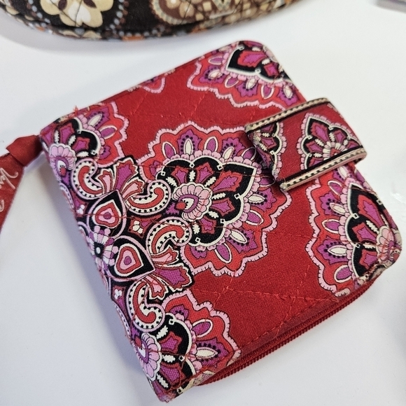 Vera Bradley Mixed 5 Piece Lot Purse Wallet Travel Cosmetic Cases Pink Brown Red - Picture 6 of 8